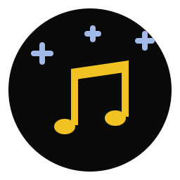 Musical notes with sparkles icon — Brings Joy