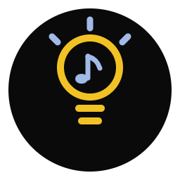 Lightbulb with musical note icon — Increases IQ