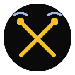 Crossed drumsticks icon — Sharpens Motor Skills